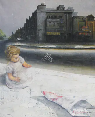 Bhattacharjee, Bikash (Artist). Baby Doll, 1971 | Painting, Ch.NeY/31.03.05, 1971