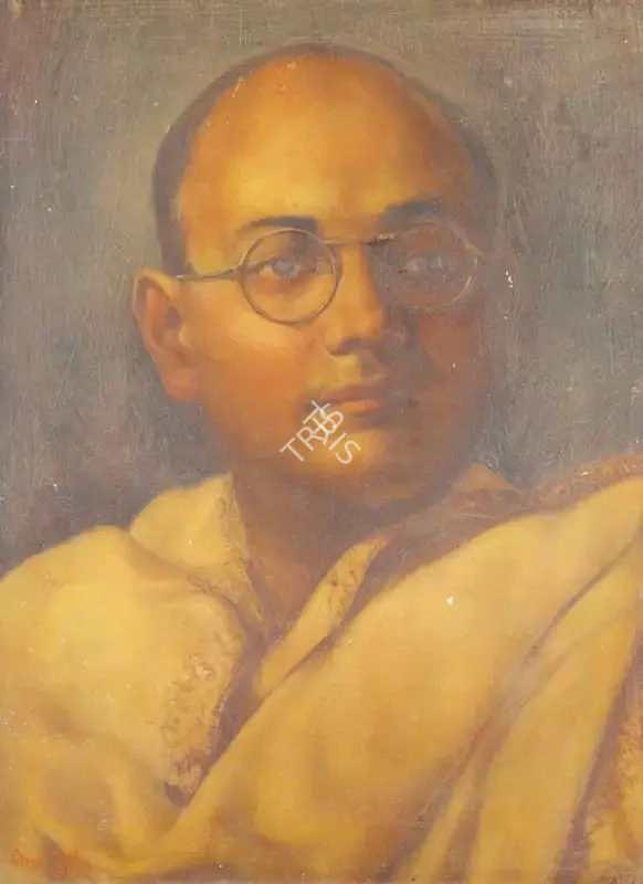 Hemendranath Mazumdar (Artist), Portrait Of Subhas Chandra Bose, Painting