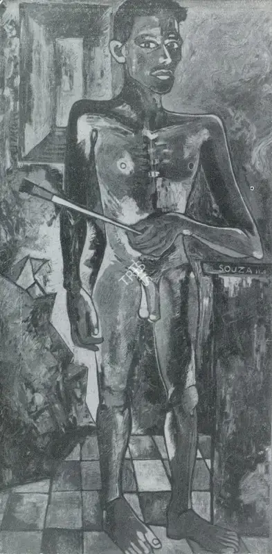 F.N. Souza (Artist), Self Portrait, 1949, Painting