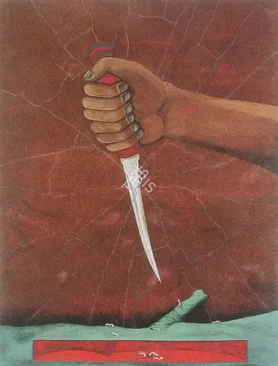 Anandajit Ray (Artist), II - Pecking, Painting
