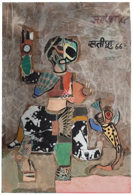 Satish Gujral (Artist), Durga, 1967, Collage