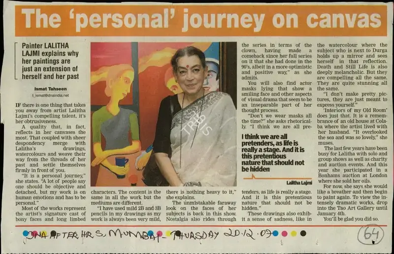 Ishmat Tahseen (Reporter), The 'Personal' Journey on Canvas, 2007, Newspaper Clipping