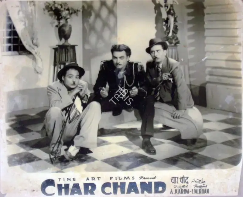 F.M. Khan (Producer), Char Chand, 1953, Lobby Card