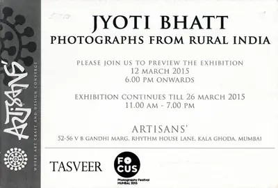 Jyoti Bhatt (Artist), Jyoti Bhatt, 2015, Solo Exhibition Invitation