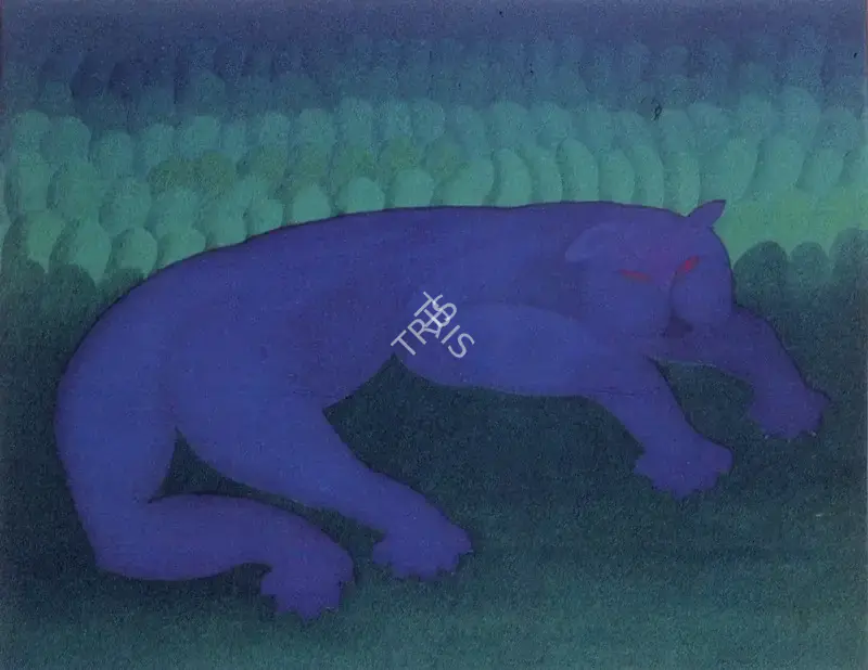 Manjit Bawa (Artist), Purple Panther, 1980, Painting