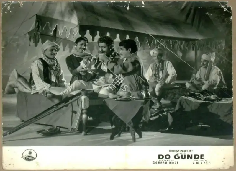 Sohrab Modi (Producer), Do Gunde, 1959, Lobby Card