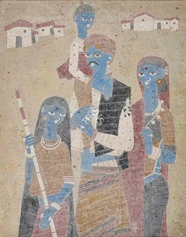Bhagwan Kapoor (Artist), To the Fair, 1961, Painting