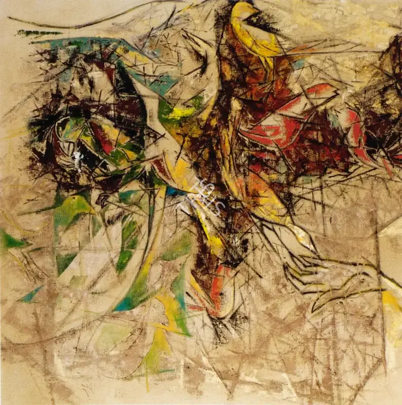 Krishen Khanna (Artist), Birdcage, 1957, Painting