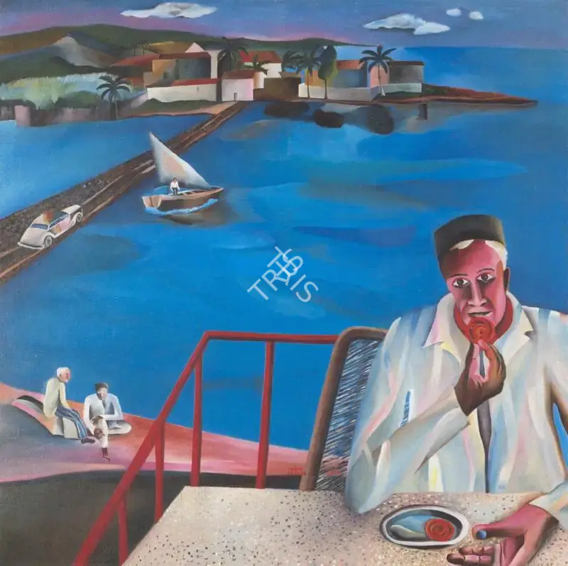 Khakhar, Bhupen P. (Artist). Man Eating Jalebi. Oil on Canvas, 1975 | Bhupen Khakhar , 1998 | Painting | FineArts | 00149717