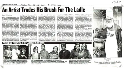 Sourish Bhattacharyya (Writer), An Artist Trades His Brush For The Ladle, 2004, Newspaper clipping