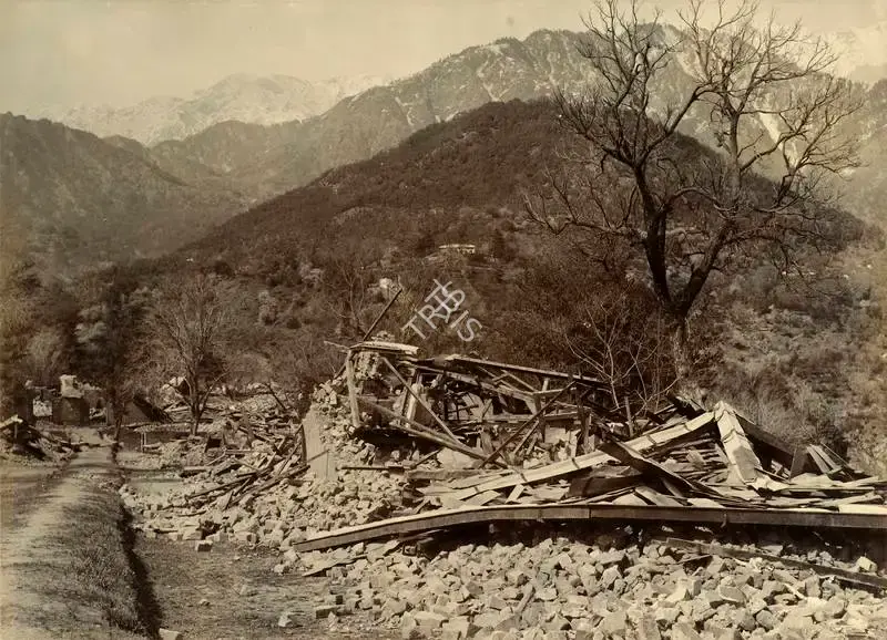 Unknown (Photographer), Mission House. Lower Dharmsala after Earthquake, 1905, 1900, Antiquarian Photograph