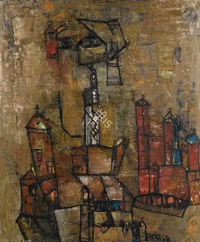 Mohan Samant (Artist), Holy City, 1946, Painting