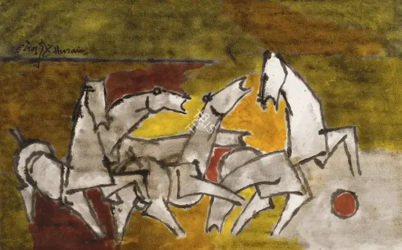 Husain, M.F. (Artist). Untitled, circa early 1970s | Painting, Sa.Mum/01.04.26, 2026 · Saffronart
