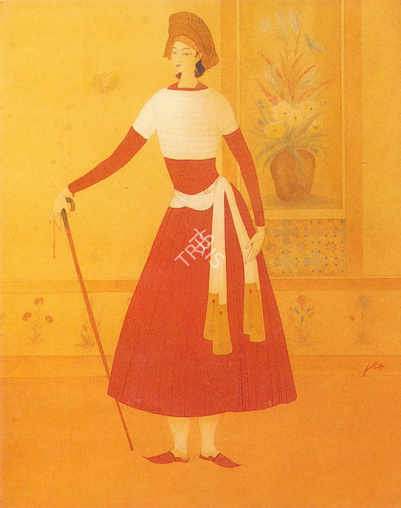 M.A.R. Chughtai (Artist), Mughal, 1967, Painting