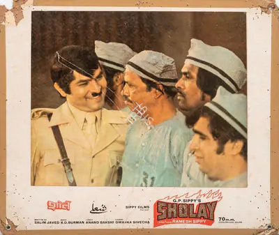 Dwarka Divecha (Cinematographer), Sholay, 1975, Photographic Still Mounted on Lobby Card