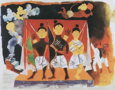 Husain, M. F. (Artist). Autobiography XXI. Watercolour on paper, n.d. | Maqbool Fida Husain, 2008 | Painting | FineArts | 00495174