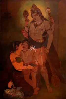 Gunwant H. Nagarkar (Artist), Radha Vilas, 1930, Painting