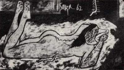 F.N. Souza (Artist), Nude, 1962, Drawing