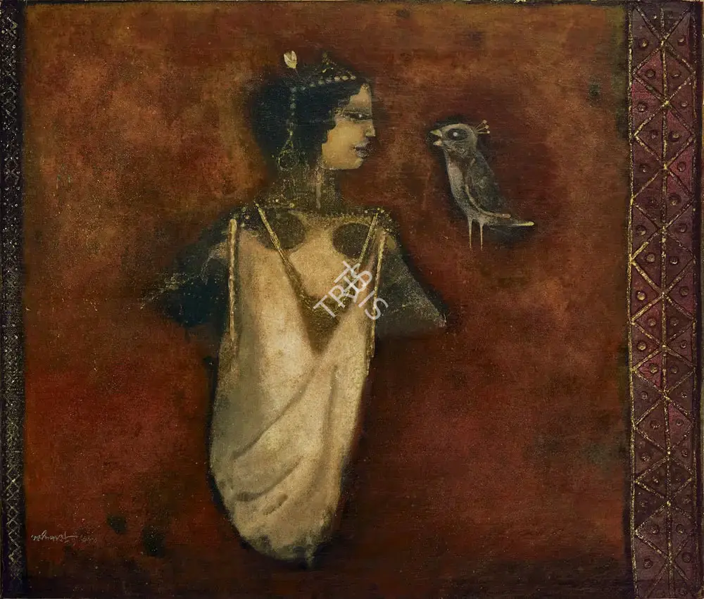 Pyne, Ganesh (Artist). The Conversation, 1968 | Painting, AG.Mum/27.03.18, 2018 · Asta Guru