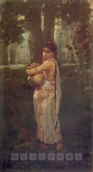 Hemendranath Mazumdar (Artist), Woman With Picture, Painting