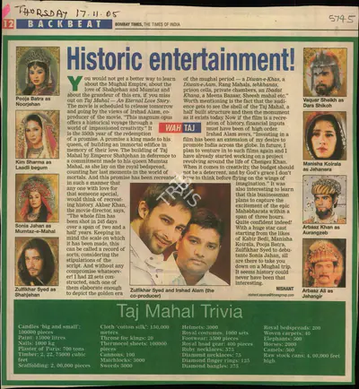 Nishant Saxena (Reporter), Historic Entertainment, 2005, Newspaper Clipping