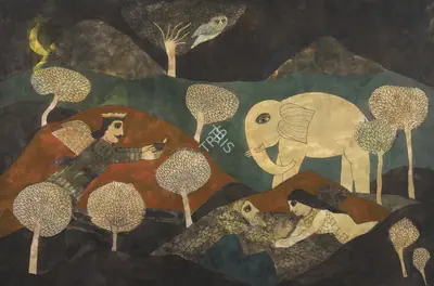 Badri Narayan (Artist), The Raag Deepak, 1994, Painting