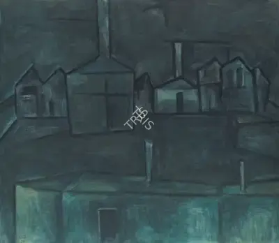 S.H. Raza (Artist), Untitled, 1954, Painting