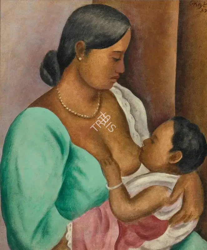 George Keyt (Artist), Untitled (Mother and Child), 1932, Painting