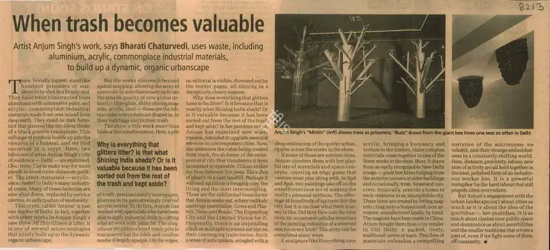 Bharati Chaturvedi (Reporter), When Trash Becomes Valuable, 2009, Newspaper Clipping