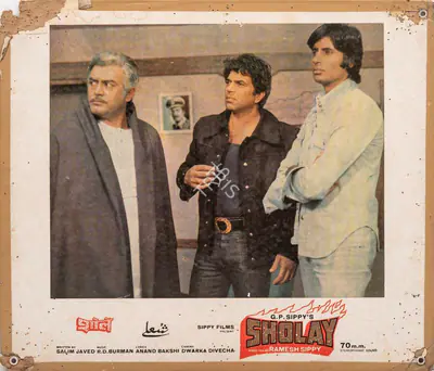 Dwarka Divecha (Cinematographer), Sholay, 1975, Photographic Still Mounted on Lobby Card