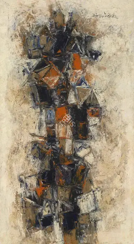 G.R. Santosh (Artist), Untitled (Huts in Kashmir), 1962, Painting