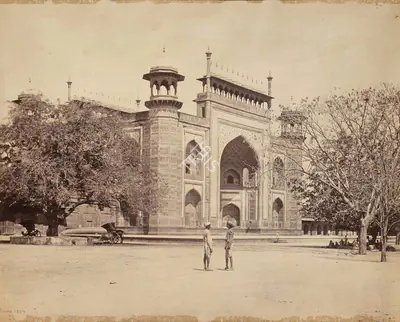 Samuel Bourne (Photographer), Gate to Taj Mahal, Agra, 1865, Antiquarian Photograph