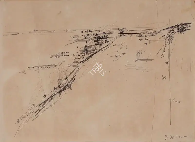 Nasreen Mohamedi (Artist), Untitled (Bombay Landscape), 1961, Drawing