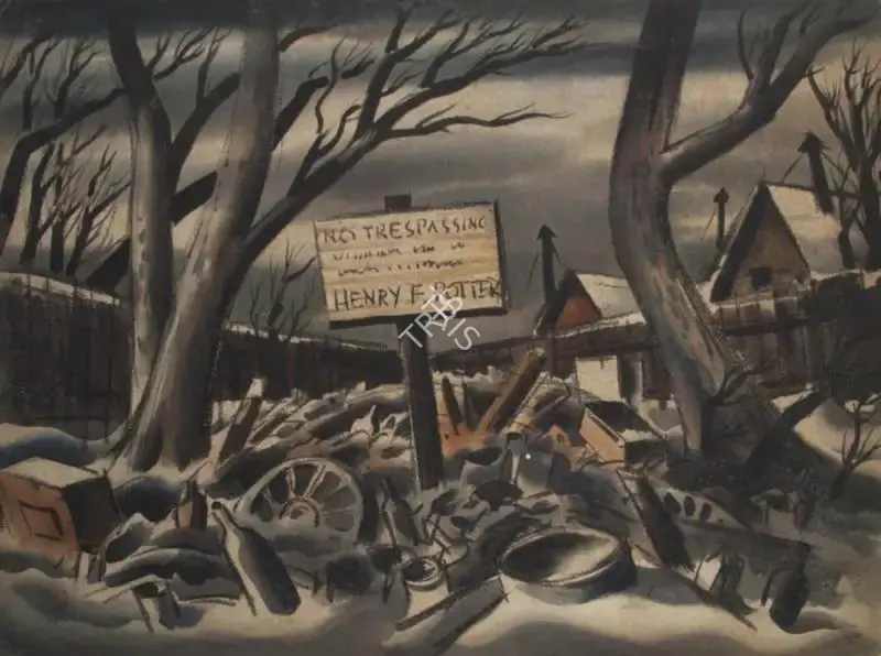 Frank Capra (Producer), It's A Wonderful Life, 1946, Set Design Painting