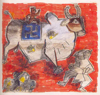 M.F. Husain (Artist), Nandini, 1954, Painting