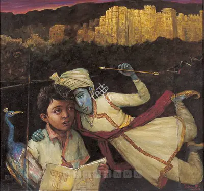 Isha Mahammad (Artist), Sonar Kella (Golden Fortress), 2003, Painting