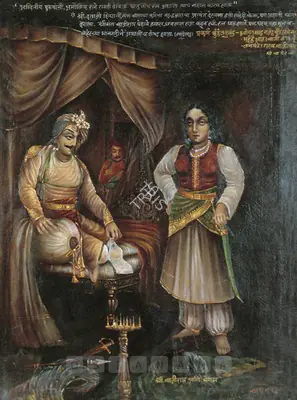 Baburao Painter (Artist), Bajirao & Begum Mastani, 1925, Painting