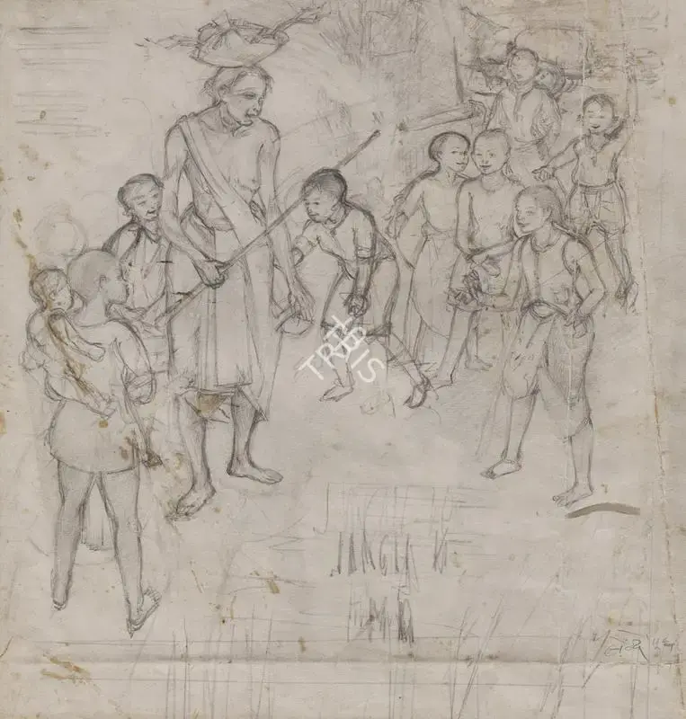 N.S. Bendre (Artist), Untitled, 1956, Drawing