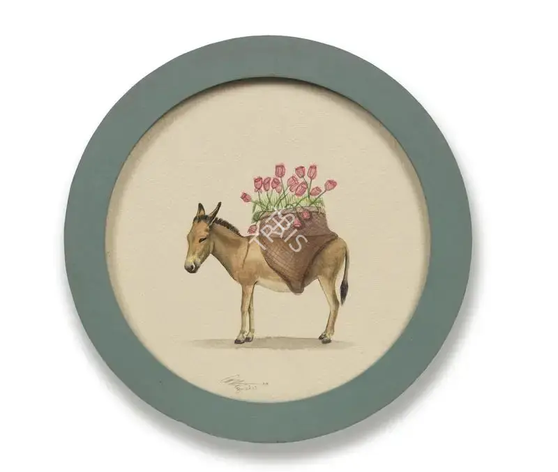 Dushyant Patel (Artist), Untitled (Donkey with flowers), 2019, Painting