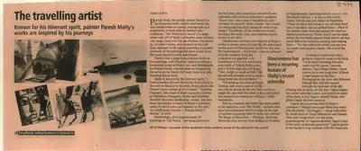 Gargi Gupta (Reporter), The Travelling Artist, 2010, Newspaper Clipping