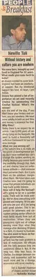 Neharika Mathur (Reporter), People for Breakfast, 2004, Newspaper Clipping