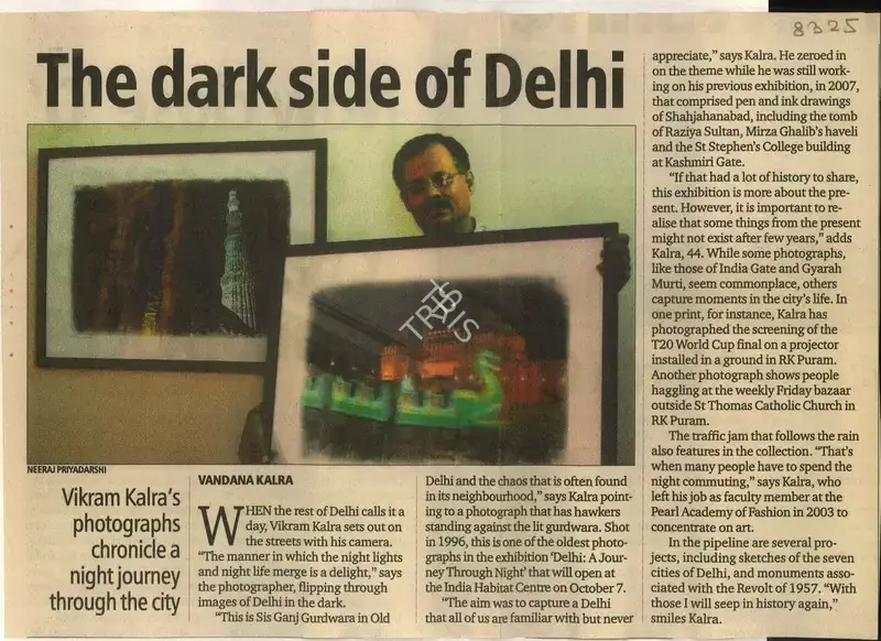 Vandana Kalra (Reporter), The Dark Side of Delhi, 2009, Newspaper Clipping