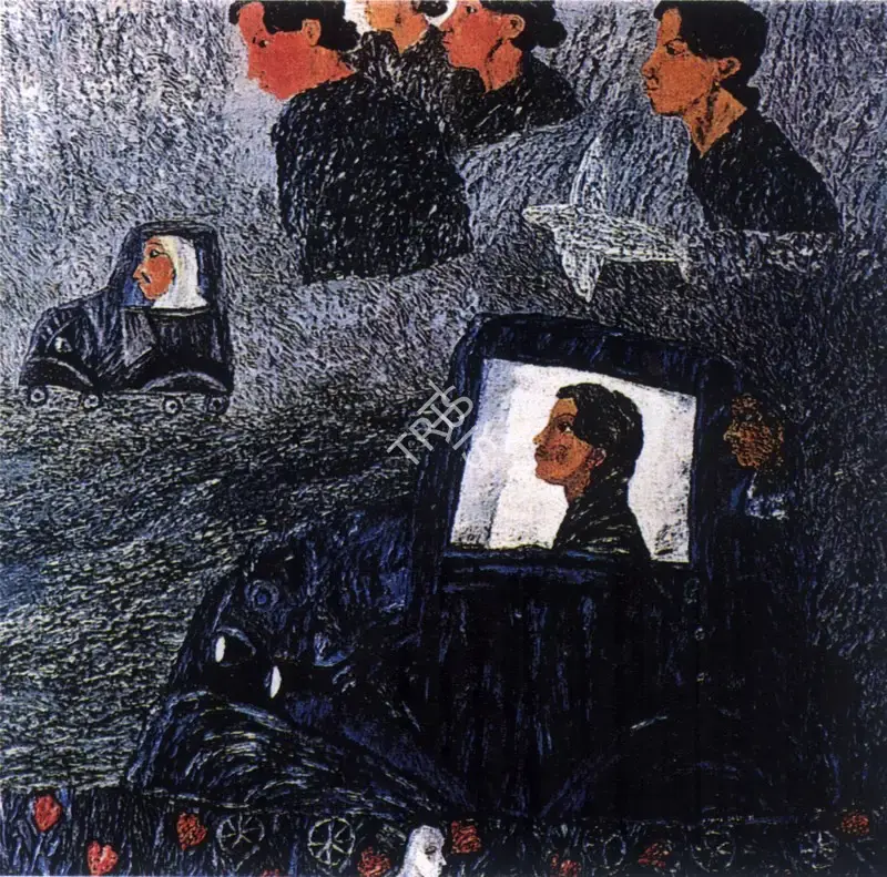 Arpita Singh (Artist), Girls, 1985, Painting