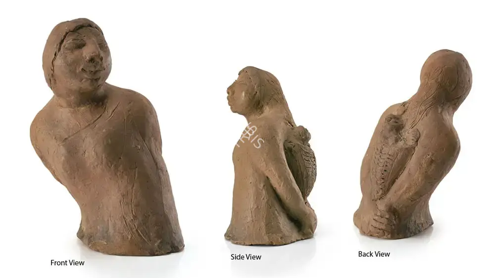 Meera Mukherjee (Artist), Woman Carrying Child At Kasauli, Sculpture