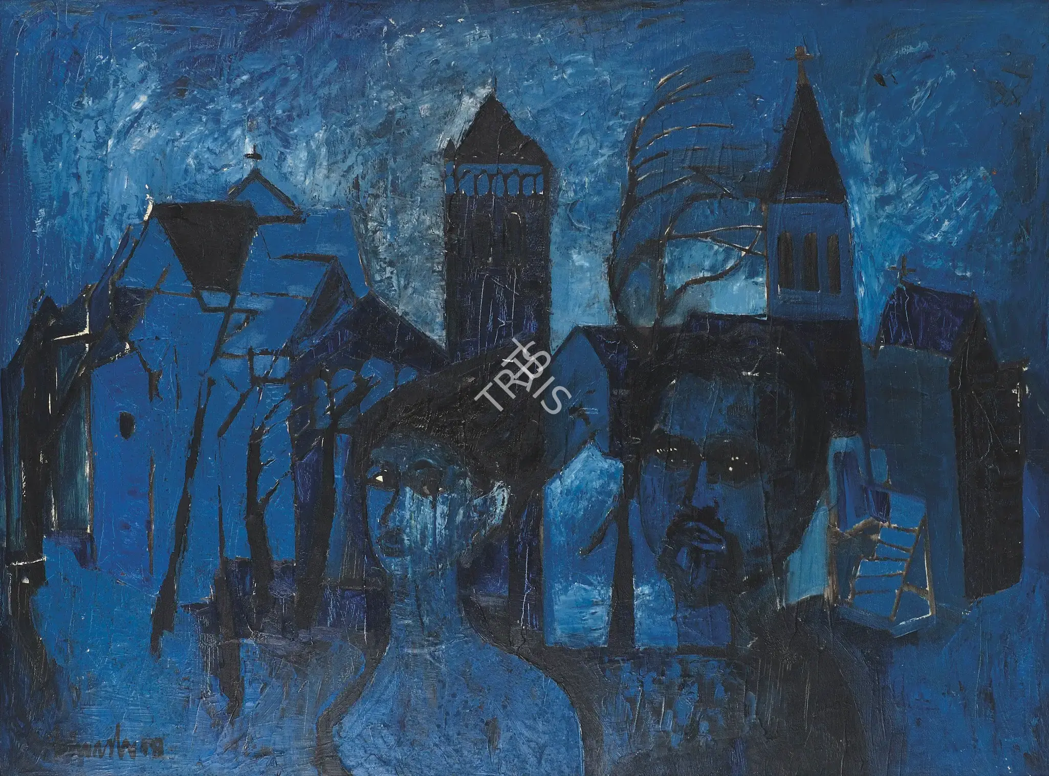 Avinash Chandra (Artist), Churches, 1958, Painting