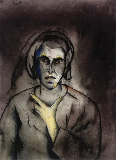 Anju Dodiya (Artist), Untitled (Self Portrait), 2000, Painting
