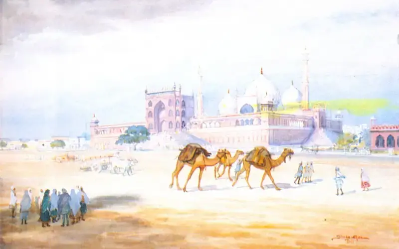 M.V. Dhurandhar (Artist), Jama Masjid, New Delhi, 1917, Painting