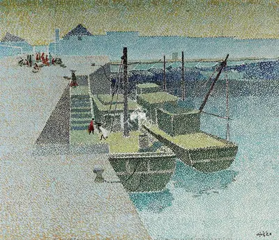 Bendre, N.S. (Artist). Boats At Porbunder, n.d. | Painting, So.NeY/29.03.06