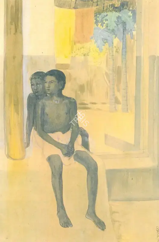 Sushil Sen (Artist), Santal Boys, Painting