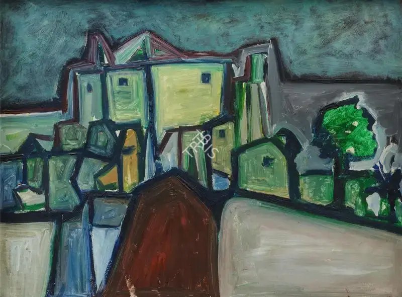 S.K. Bakre (Artist), Landscape, 1962, Painting